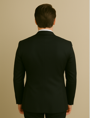 Wool Suit - Italian Made Business Suit by Statement Men's 2 Piece 100% Wool Modern Fit Suit - Subtle Windowpane