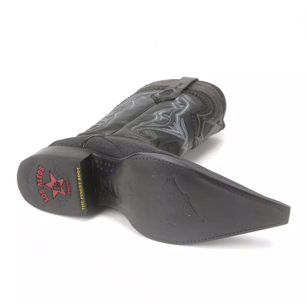 Los Altos Black Stingray Single Stone 3X Toe Men’s Boot 3   - from alligatorwarehouse.com