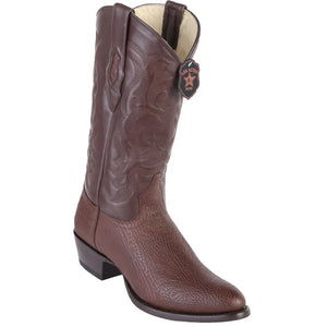 Los Altos Boots - Mens Dress Cowboy Boot - Low Priced Brown Sharkskin Western Boots R-Toe- in Brown