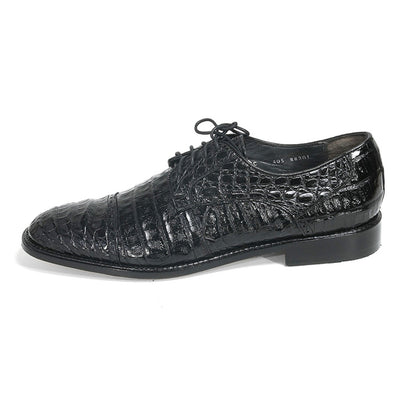 Los Altos Oxford Black Genuine Caiman Crocodile Shoes