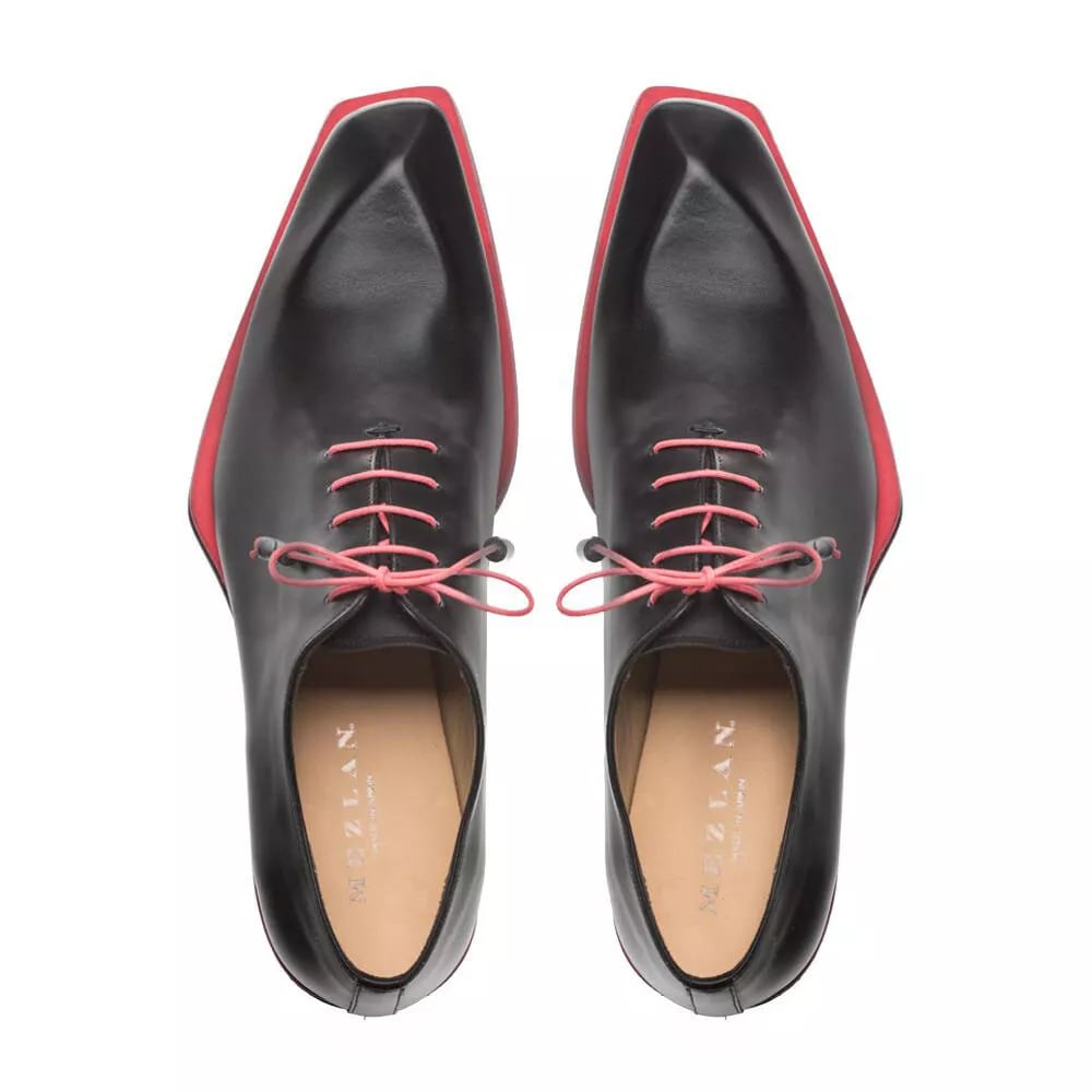 Mezlan Black Asymmetric Plain Toe Oxford 3   - from alligatorwarehouse.com