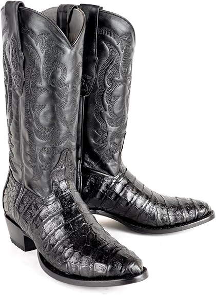 Original Black Caiman (Gator) Belly Skin Round Toe Boot Original Black Caiman (Gator) Belly Skin Round Toe Boot