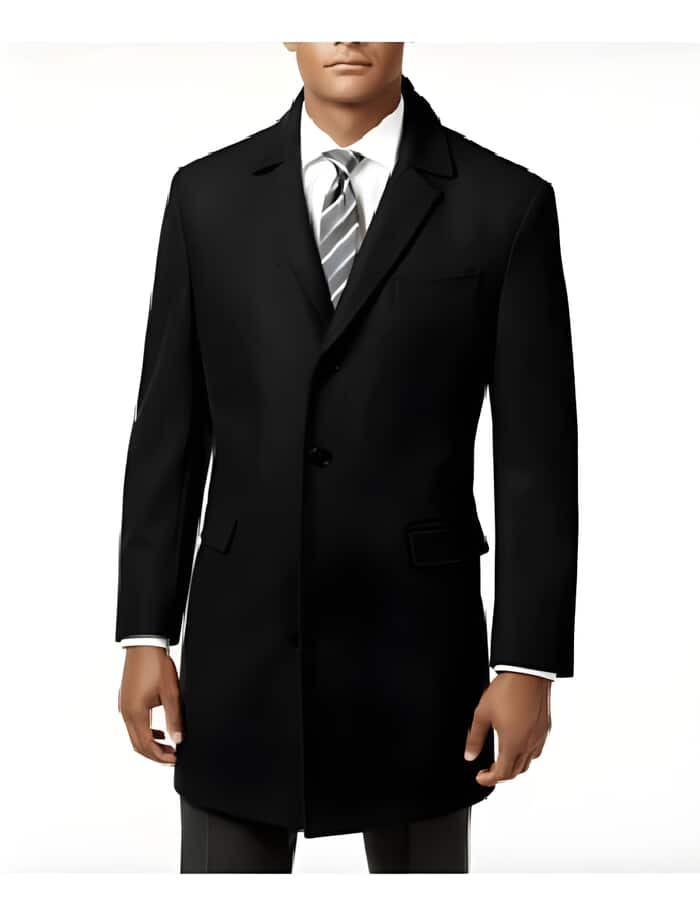 Mens Dress Carcoat Black Overcoat - Mens Car Coat main image 0