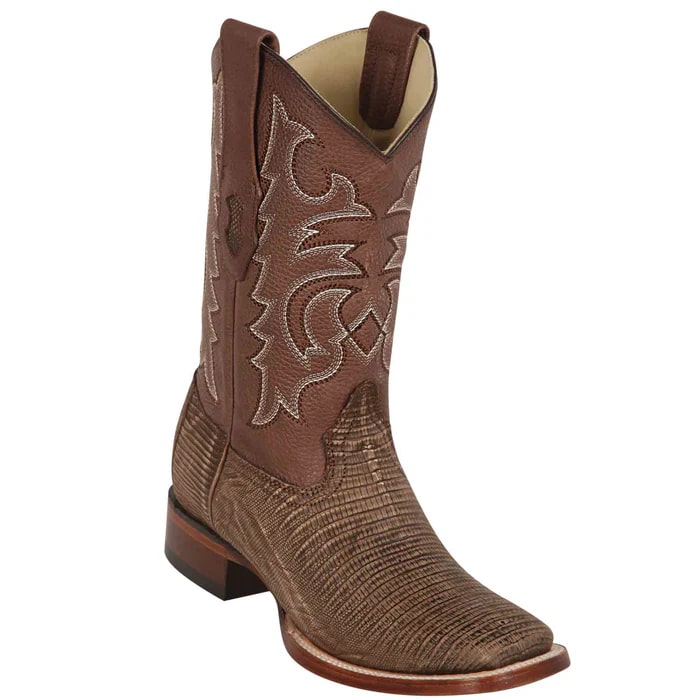 Los Altos Boots - Mens Dress Cowboy Boot - Low Priced Sanded Brown Lizard Cowboy Boots- in Brown 1   - from alligatorwarehouse.com