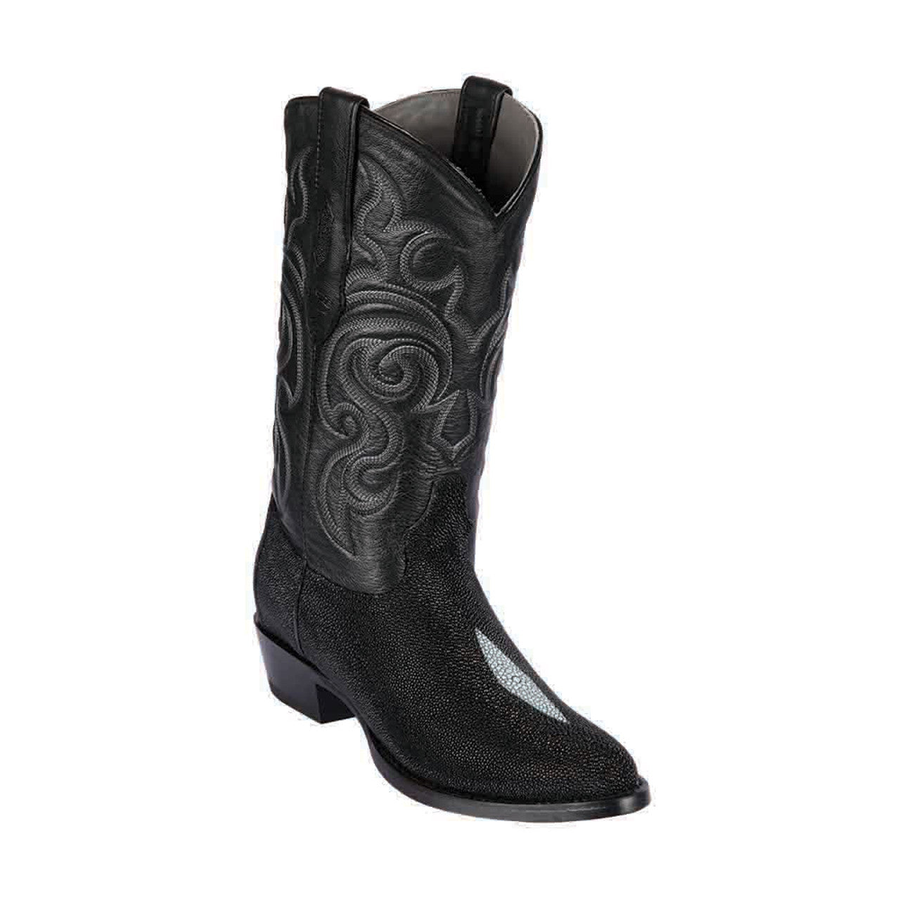Los Altos Men's Black Exotic Stingray Round Toe Boots 1   - from alligatorwarehouse.com