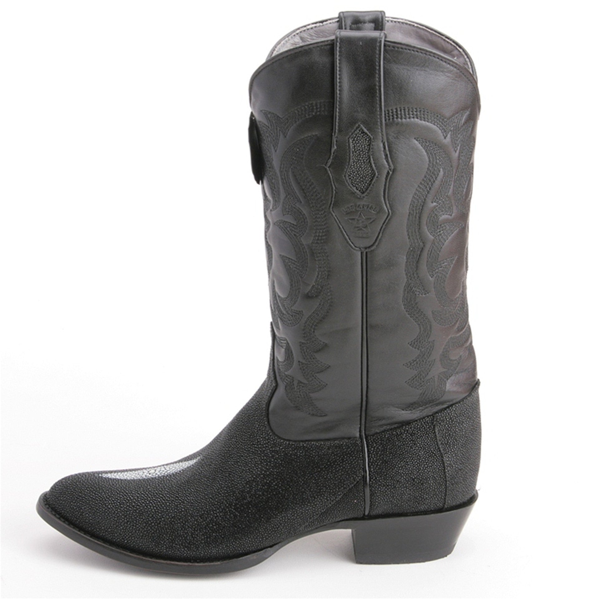 Los Altos Men's Black Exotic Stingray Round Toe Boots 4   - from alligatorwarehouse.com