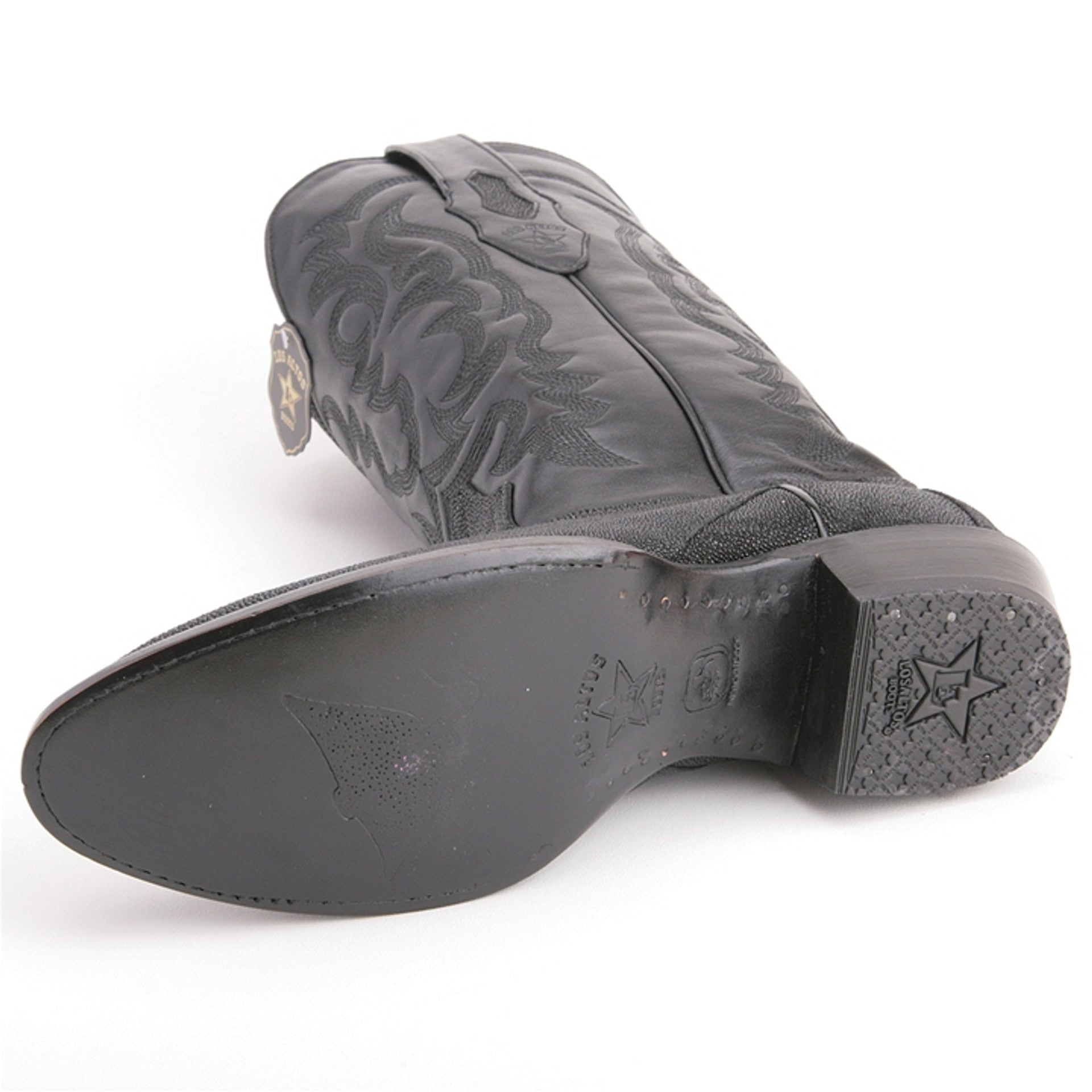 Los Altos Men's Black Exotic Stingray Round Toe Boots 3   - from alligatorwarehouse.com