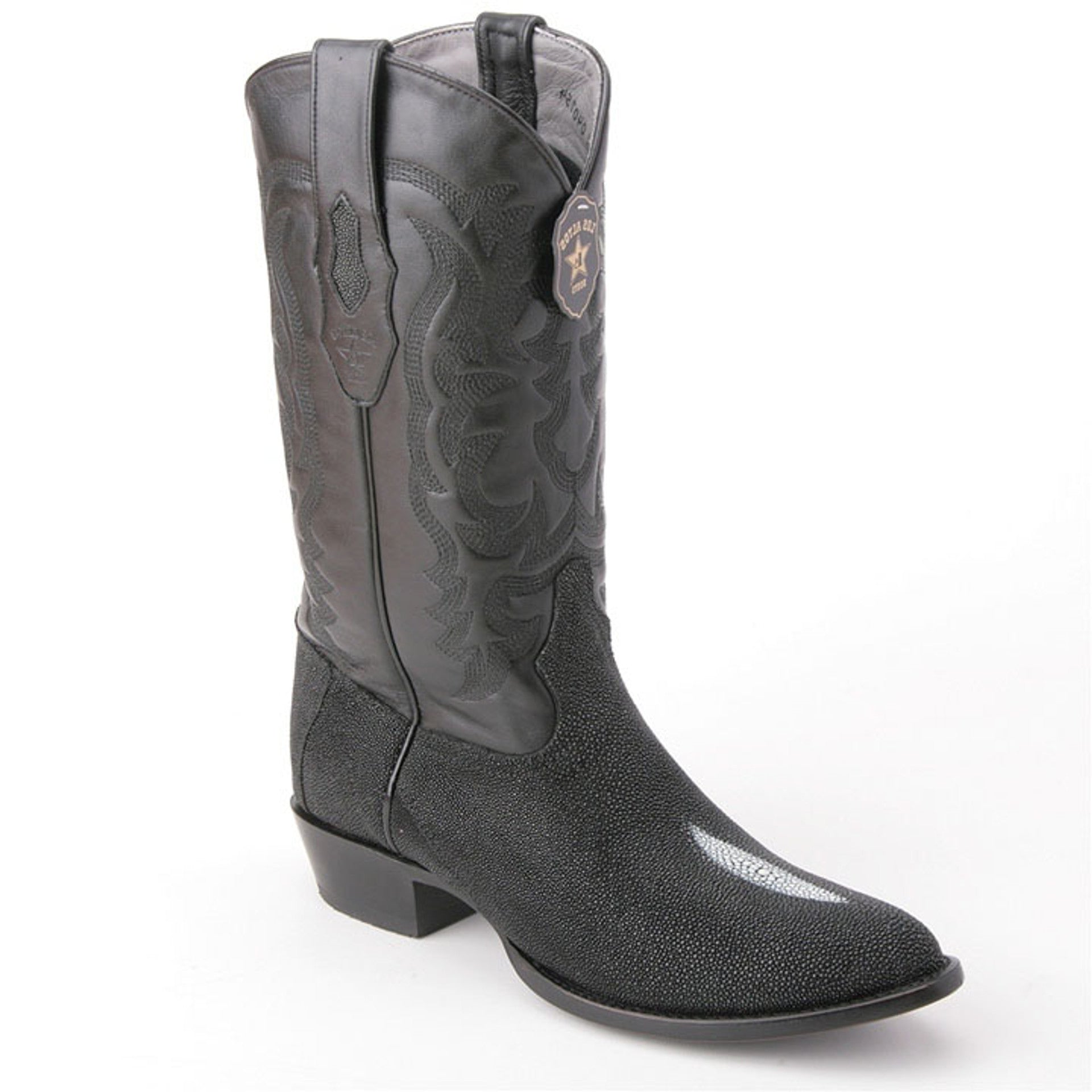 Los Altos Men's Black Exotic Stingray Round Toe Boots 2   - from alligatorwarehouse.com