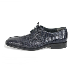 Los Altos Black Genuine Caiman Belly Lace-Up Genuine Oxford Shoes