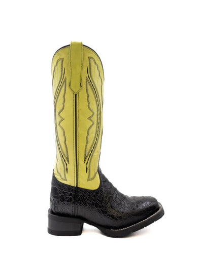 Ferrini Women's Kai Square Toe Rubber Boots Turtle Print - Black 4 92593-04-060-B  - from alligatorwarehouse.com