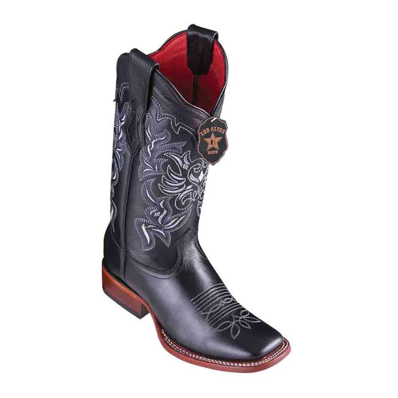 Los Altos Black Vergel Leather Square Toe Women’s Boot 1   - from alligatorwarehouse.com