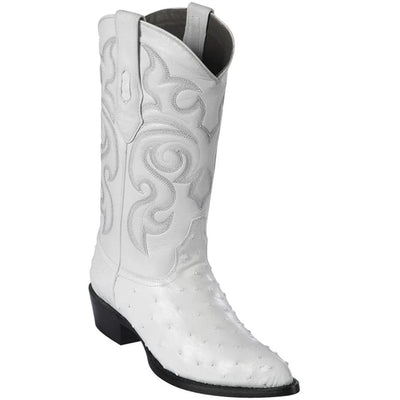 J Toe Cowboy Boots - J Toe Western Boots - Los Altos Boots - Mens Dress Cowboy Boot - Low Priced White Ostrich Cowboy Boots- in  White 1   - from alligatorwarehouse.com