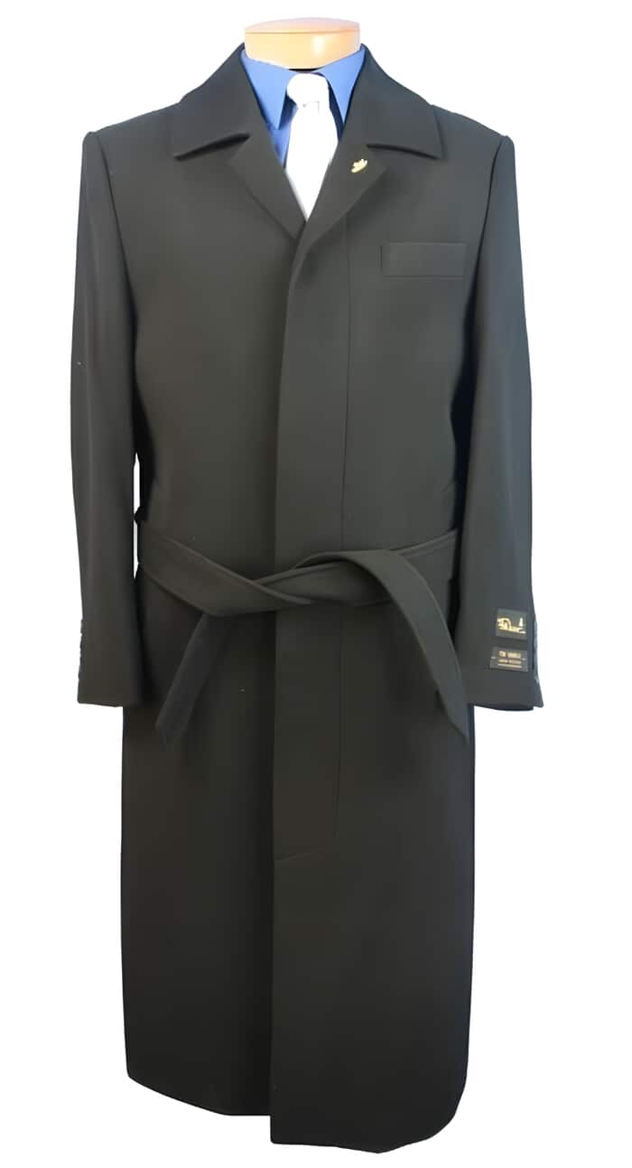 Aero Dark color black Full Length Wool fabric Blend Long men's Dress Topcoat - Winter coat men's Overcoat 3   - from alligatorwarehouse.com