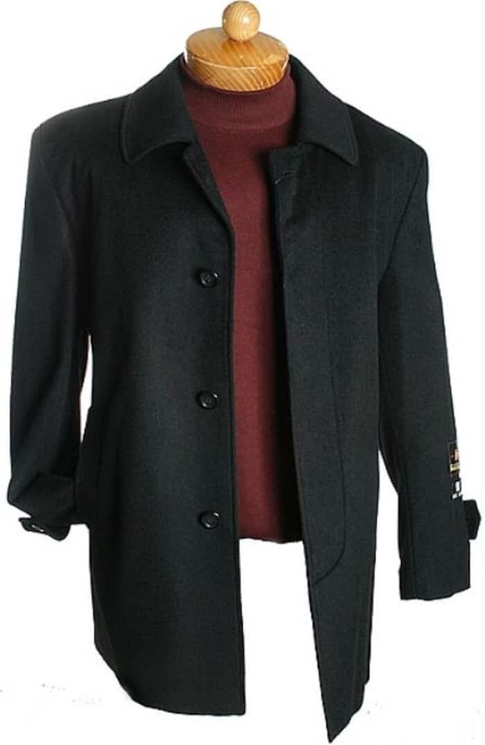3 Quarter Dark color black Wool fabric Jacket - men's Overcoat 1   - from alligatorwarehouse.com