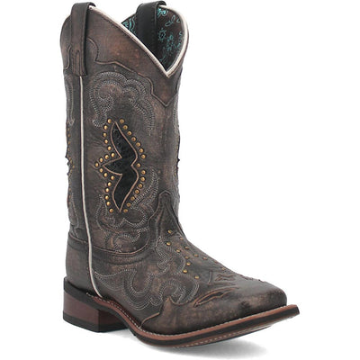 Laredo Spellbound Black Tan Broad Square Toe Women Boots 2 5661_6_M  - from alligatorwarehouse.com