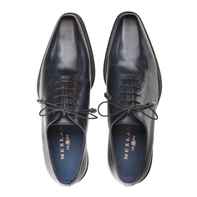 Enterprise Blue Calfskin Men’s Plain Toe Shoe By Mezlan Made In Spain Brand 3   - from alligatorwarehouse.com