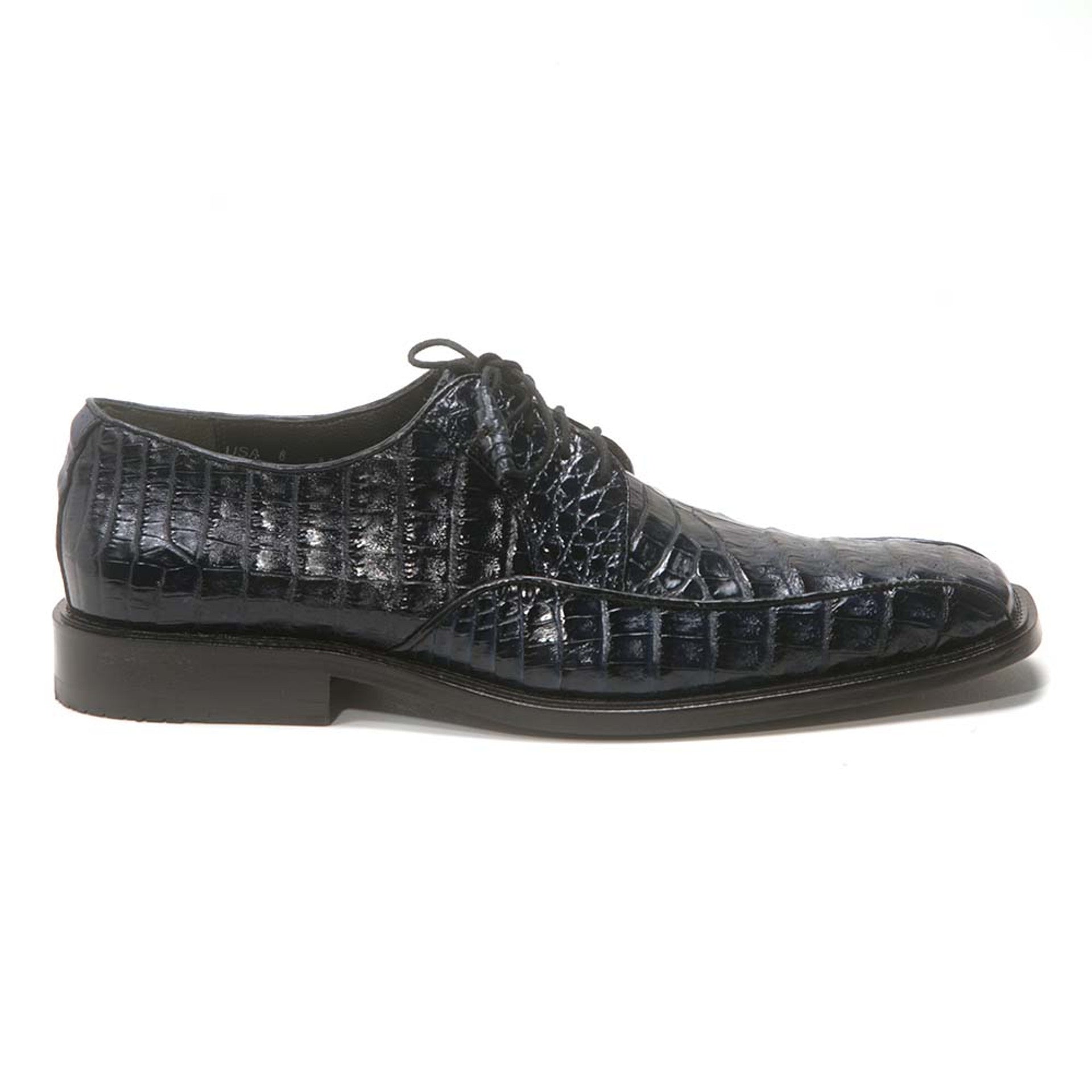 Los Altos Oxford Blue Caiman & Belly Crocodile Shoes 6   - from alligatorwarehouse.com