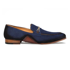 Mens' Blue Antique Suede Loafer By Mezlan Made In Spain Brand