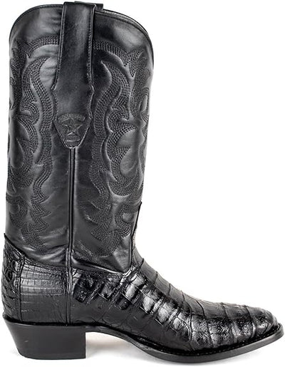 Original Black Caiman (Gator) Belly Skin Round Toe Boot 5   - from alligatorwarehouse.com