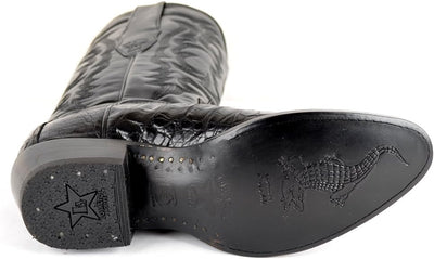 Original Black Caiman (Gator) Belly Skin Round Toe Boot 6   - from alligatorwarehouse.com