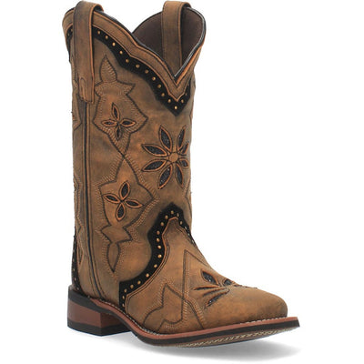 Laredo Bouquet Honey Leather Square Toe Women Boots 2 5844_6_M  - from alligatorwarehouse.com
