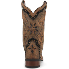 Laredo Bouquet Honey Leather Square Toe Women Boots