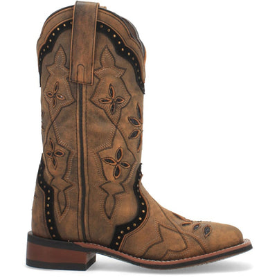 Laredo Bouquet Honey Leather Square Toe Women Boots 1 5844_6_M  - from alligatorwarehouse.com