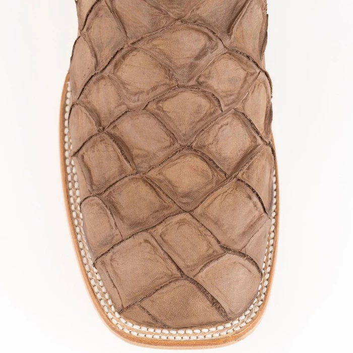 Ferinni Boot - Mens Dress Cowboy Boot  - Ferrini Bronco Men's Print Pirarucu Fish Boots Handcrafted Brown  in Brown Color 5 43393-10-080-D  - from alligatorwarehouse.com