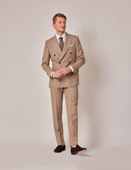 Mens Linen Suit For Beach Wedding - Summer Suit in Brown