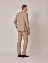 Mens Linen Suit For Beach Wedding - Summer Suit in Brown