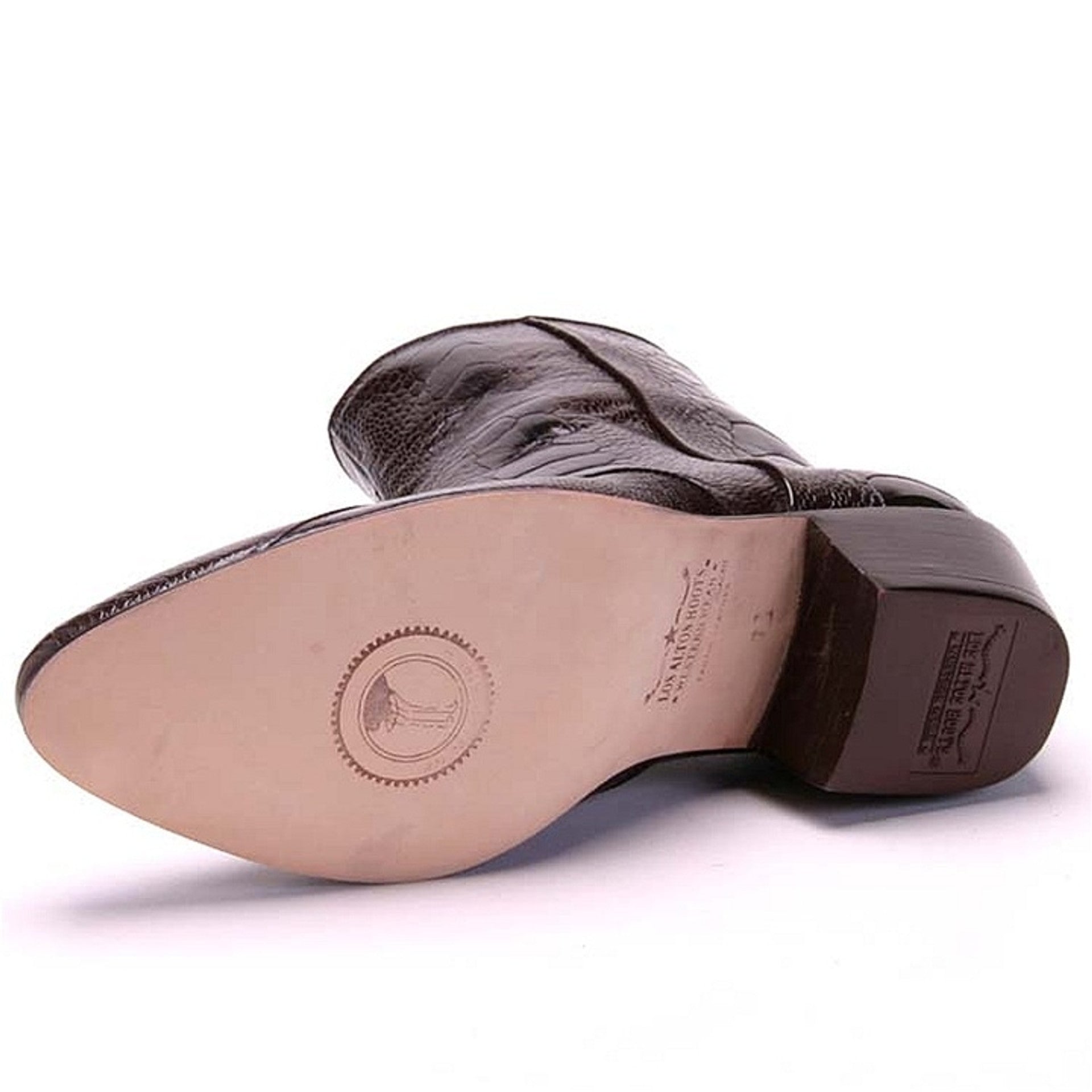 Los Altos Mens Brown Genuine Ostrich Leg Leather Ankle Boots 1   - from alligatorwarehouse.com