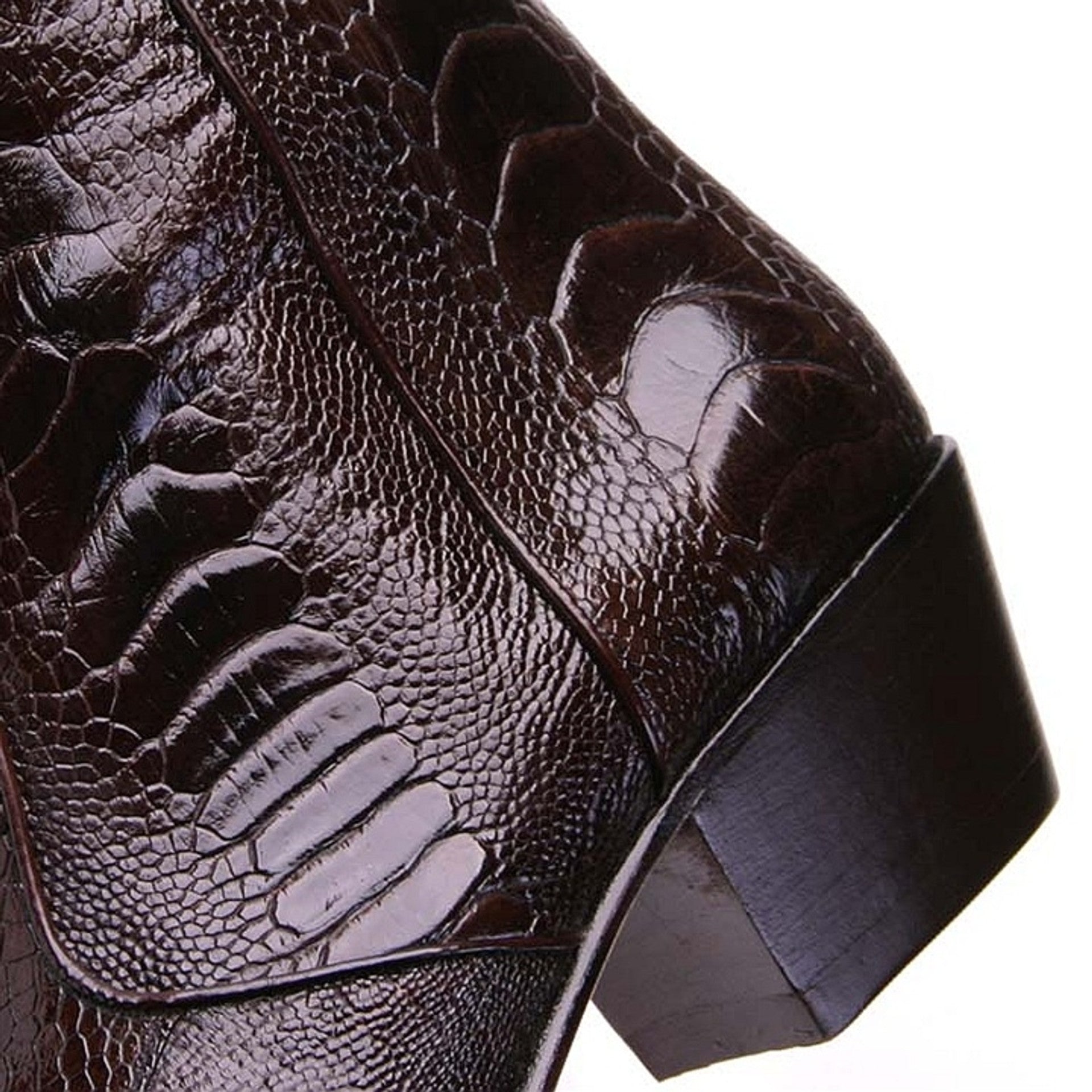 Los Altos Mens Brown Genuine Ostrich Leg Leather Ankle Boots 5   - from alligatorwarehouse.com
