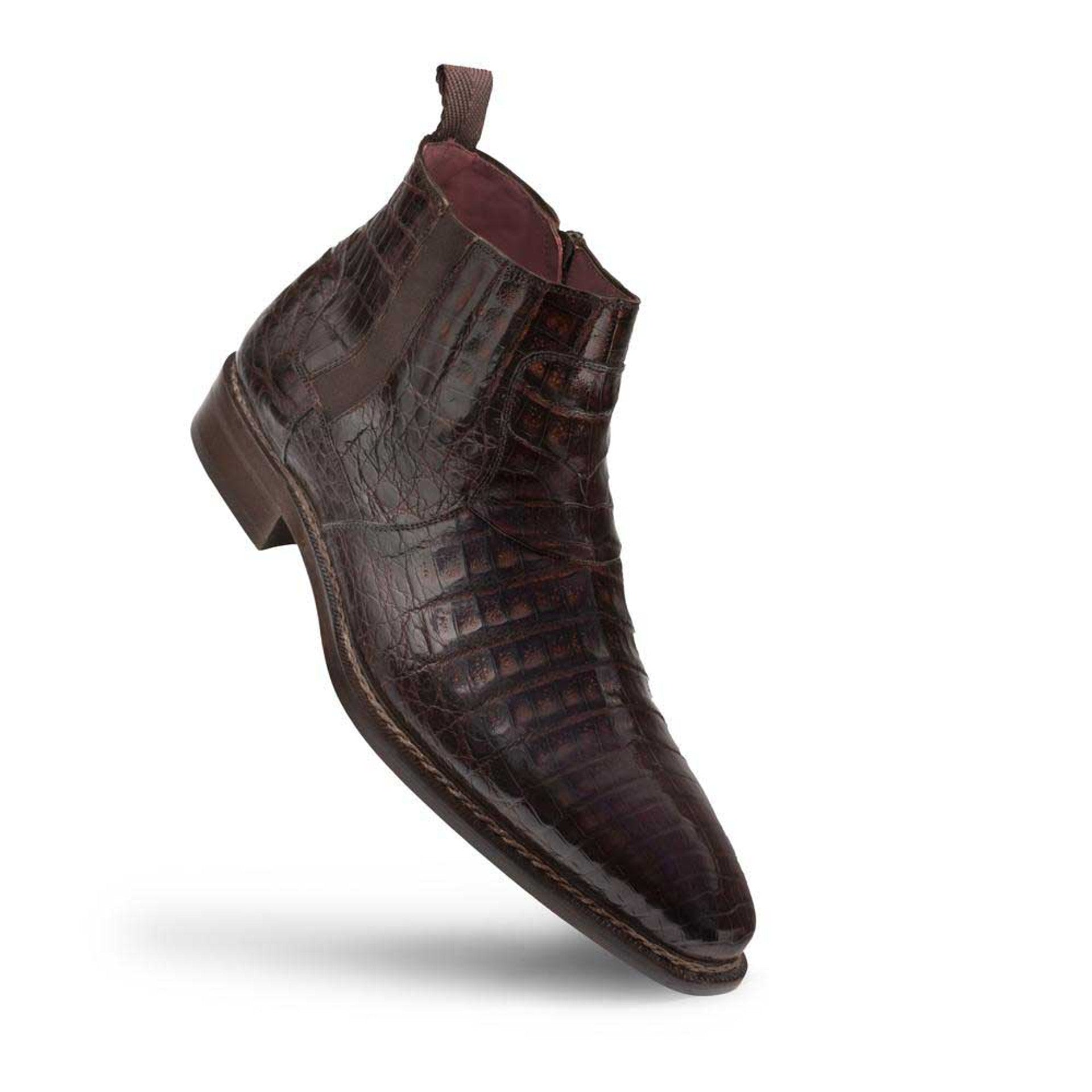 Blackmore Brown Genuine Crocodile Plain Toe Mens Boot By Mezlan Made In Spain Brand 1   - from alligatorwarehouse.com