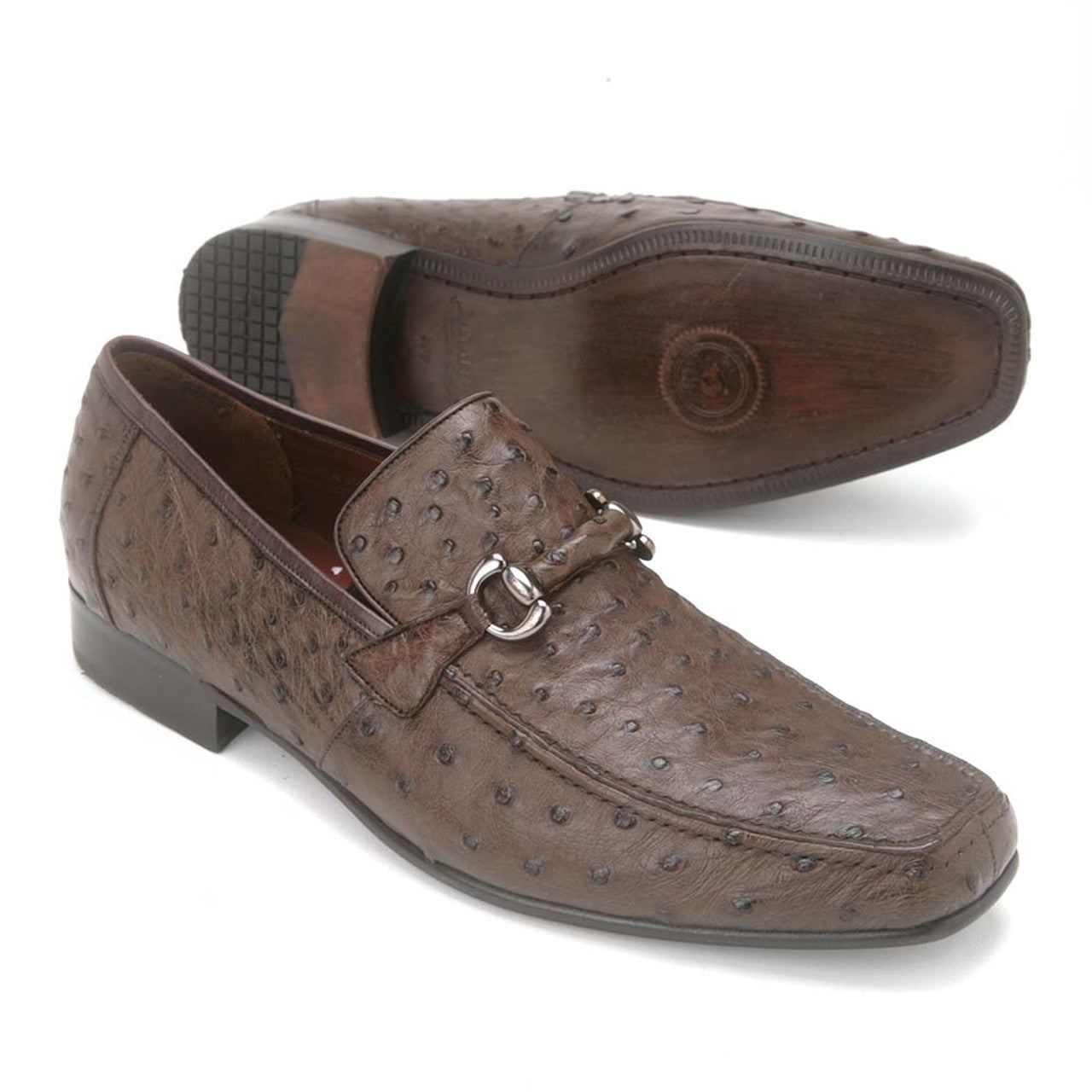Los Altos Brown Genuine Full Quill Ostrich Slip-On Loafers 3   - from alligatorwarehouse.com