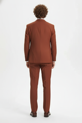 Brown Three-Piece Suit – Slim Fit