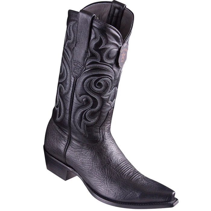Los Altos Boots - Mens Dress Cowboy Boot - Low Priced Bull Shoulder Cowboy Boots- in Black 1   - from alligatorwarehouse.com