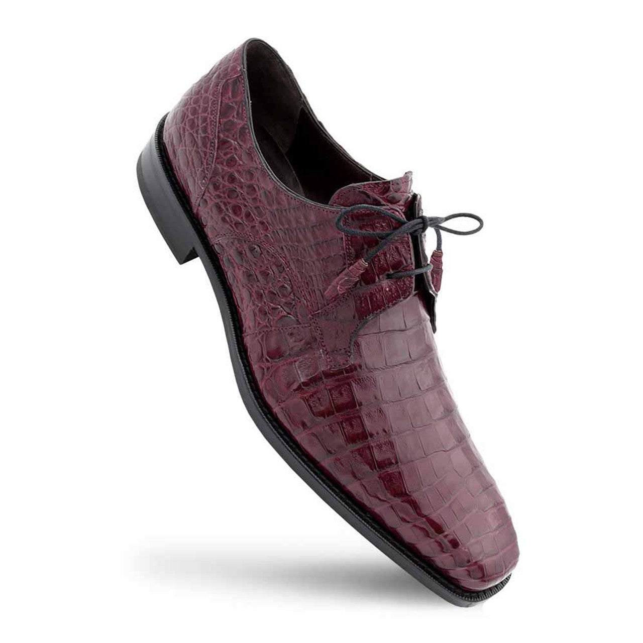 Anderson Burgundy Genuine Crocodile Lace-Up By Mezlan Made In Spain Brand 1   - from alligatorwarehouse.com
