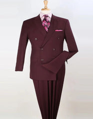 Pleated Suit - Mens Suits With Pleated Pant - Regular Fit Suit - Burgundy Suit
