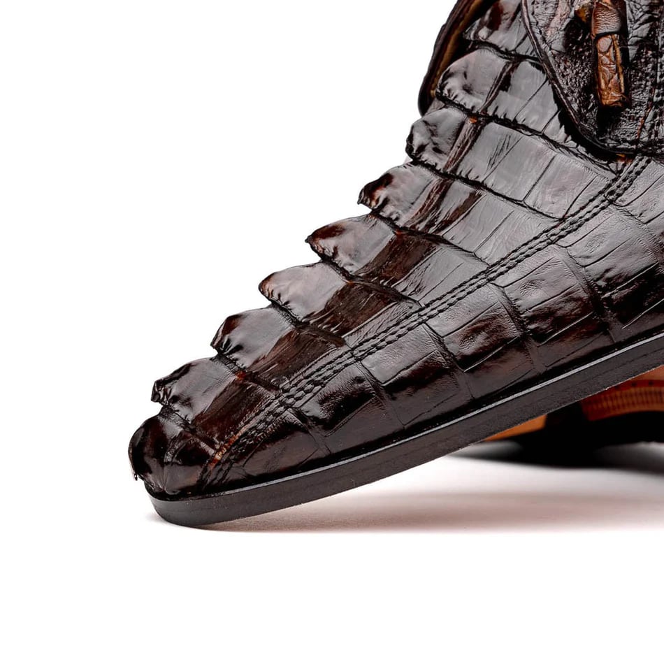 Marco Di Milano Cancun Men's Shoes Brown Exotic Hornback Crocodile Skin Derby Oxfords 7 CANCUN_CAIMAN FUSCUS_BROWN_9.5  - from alligatorwarehouse.com