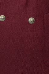 Mens Burgundy Slim Fit Blazer – Sharp Double Breasted Design