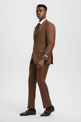 Brown Wedding Suit - Jacket + Pants - Brown Tuxedo - brown wedding suits and tuxedos