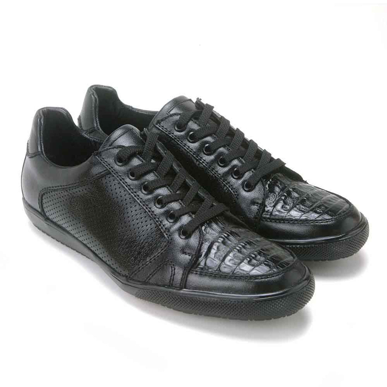 Los Altos Black Caiman Belly Casual Shoes 1   - from alligatorwarehouse.com