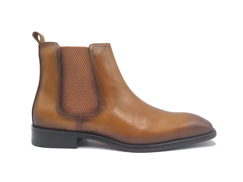 Calfskin Leather Chelsea Boot 8 KB509-30Burgundy8  - from alligatorwarehouse.com