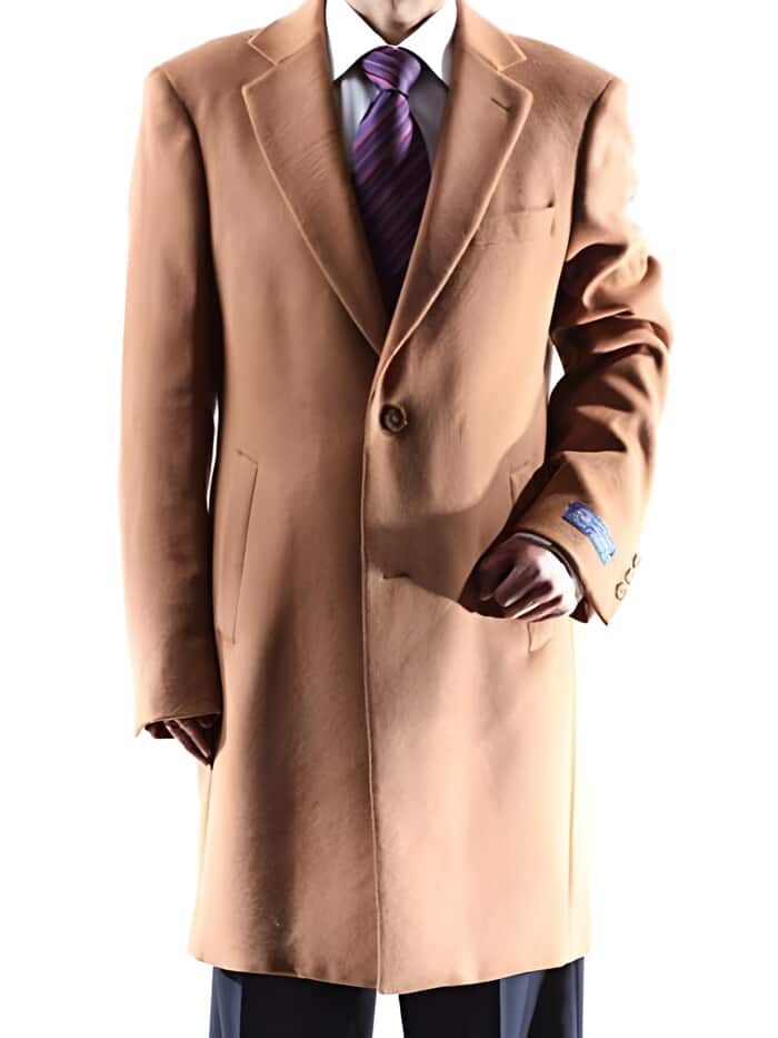 Men's Caravelli Camel Long Dress Topcoat - Winter coat Two Button 3/4 Length men's Car Coat 1   - from alligatorwarehouse.com