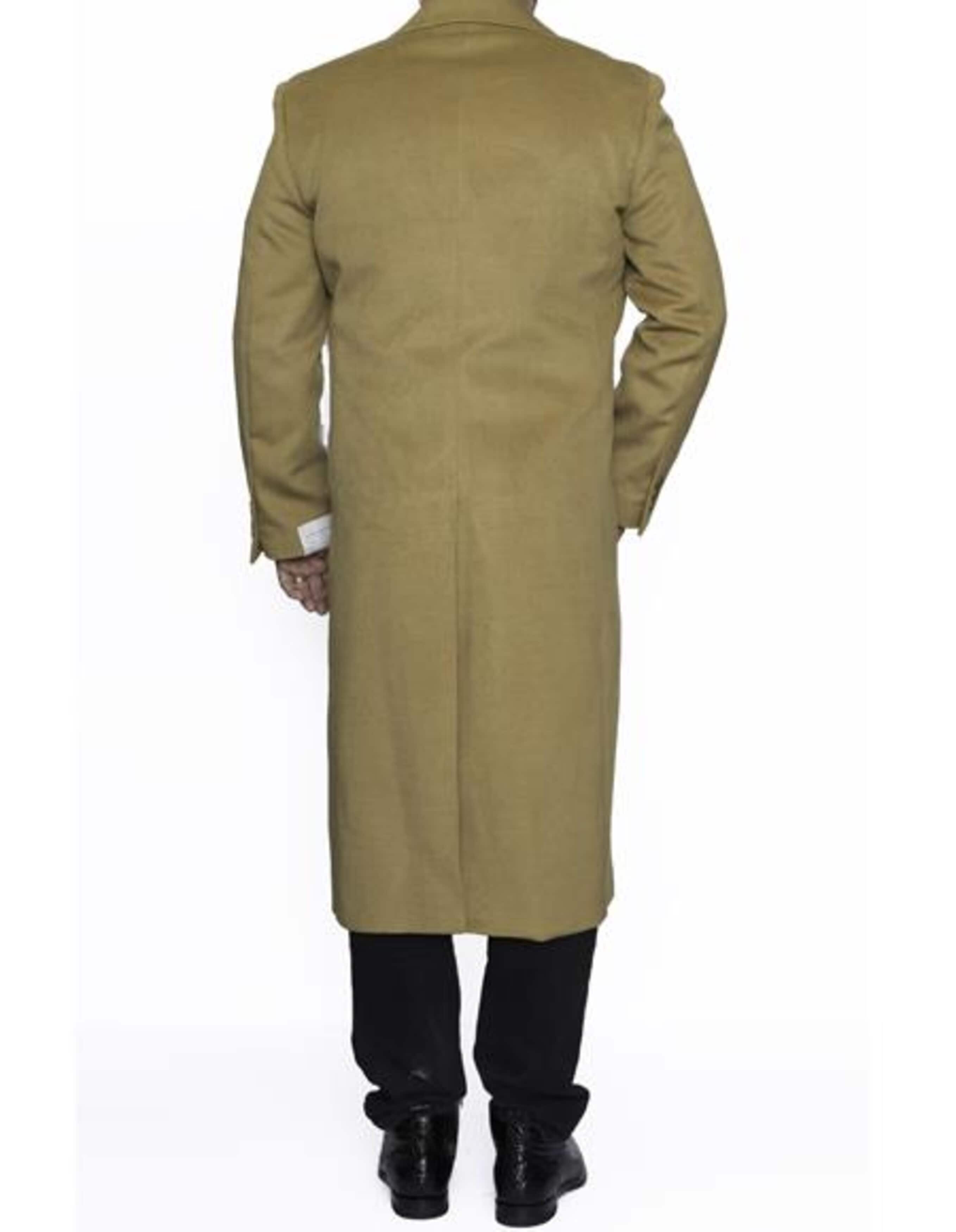 3 Button Camel Full Length Wool Dress Ankle length Top Coat/Overcoat - Mens Overcoat 2   - from alligatorwarehouse.com