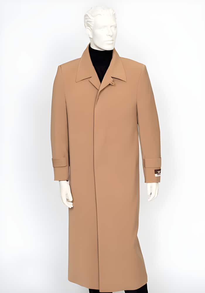 Men's Camel 4 Buttons Full Length All Weather Coat Duster Maxi Coat 1   - from alligatorwarehouse.com