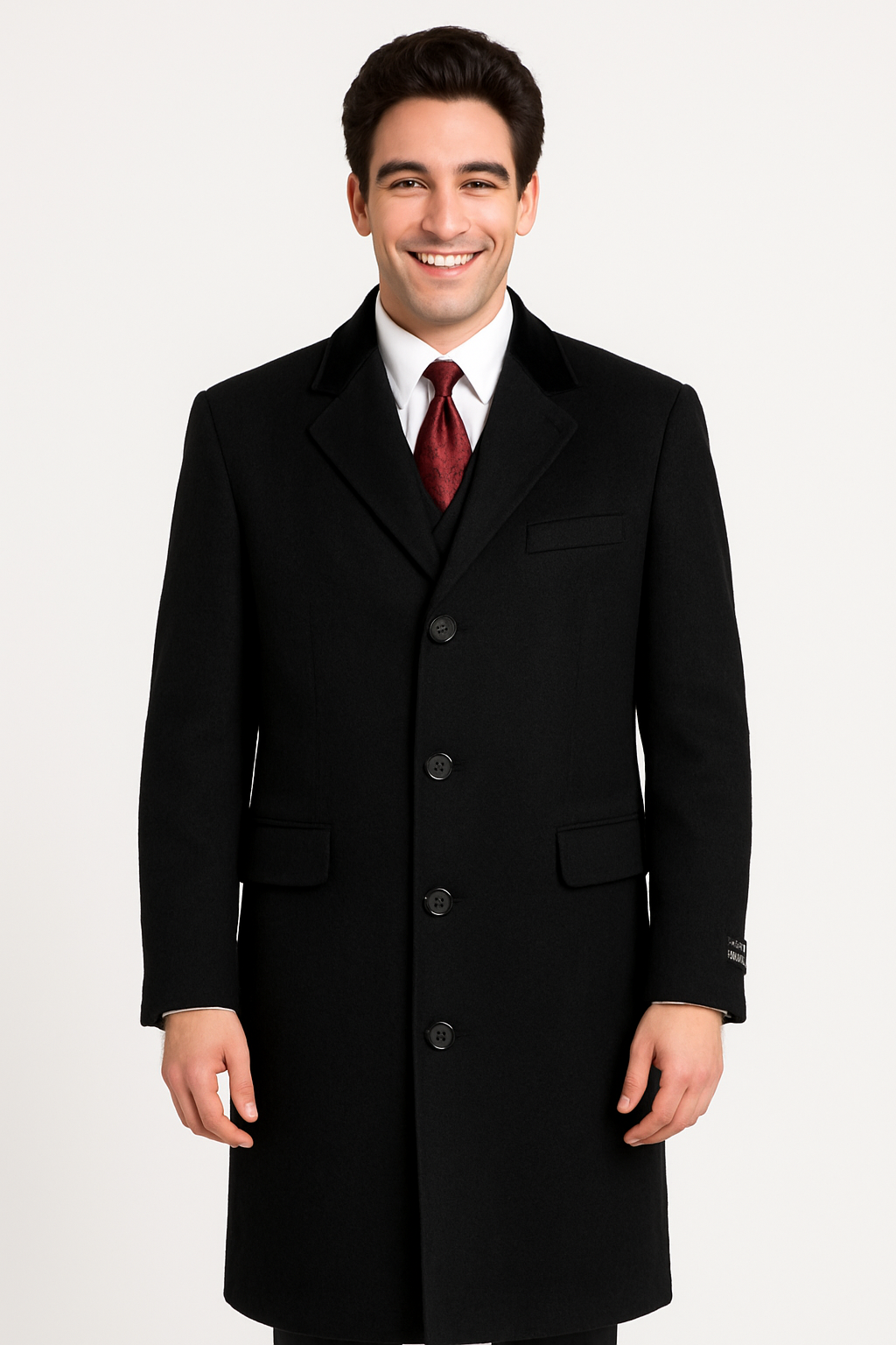 Black Cashmere Chesterfield Overcoat – 1920s Full Length Topcoat 1   - from alligatorwarehouse.com