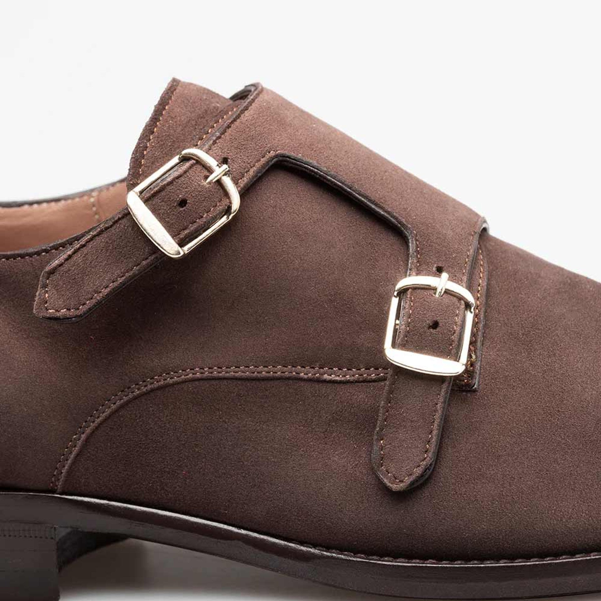 Actore II Chestnut Suede Double Monk Strap Shoes By Mezlan Made In Spain Brand 3   - from alligatorwarehouse.com