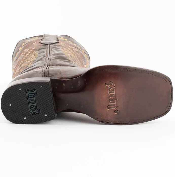 J Toe Cowboy Boots - J Toe Western Boots - Ferinni Boot - Mens Dress Cowboy Boot  - Ferrini Jesse Men's Print Alligator Boots Handcrafted Chocolate   in Chocolate Color J Toe Cowboy Boots - J Toe Western Boots - Ferinni Boot - Mens Dress Cowboy Boot  - Ferrini Jesse Men's Print Alligator Boots Handcrafted Chocolate   in Chocolate Color