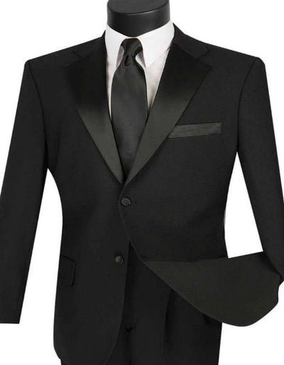 Black Tuxedo - Mens Wedding Suit Classic 2 Button - Black Prom Suit 1   - from alligatorwarehouse.com